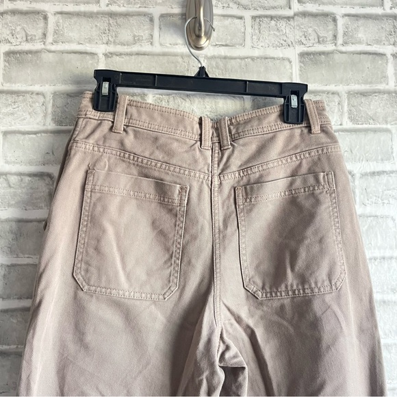 The Group Babaton Light Brown High Rise Baggy Loose Wide Leg Denim Jeans Sz 4 - Picture 2 of 7